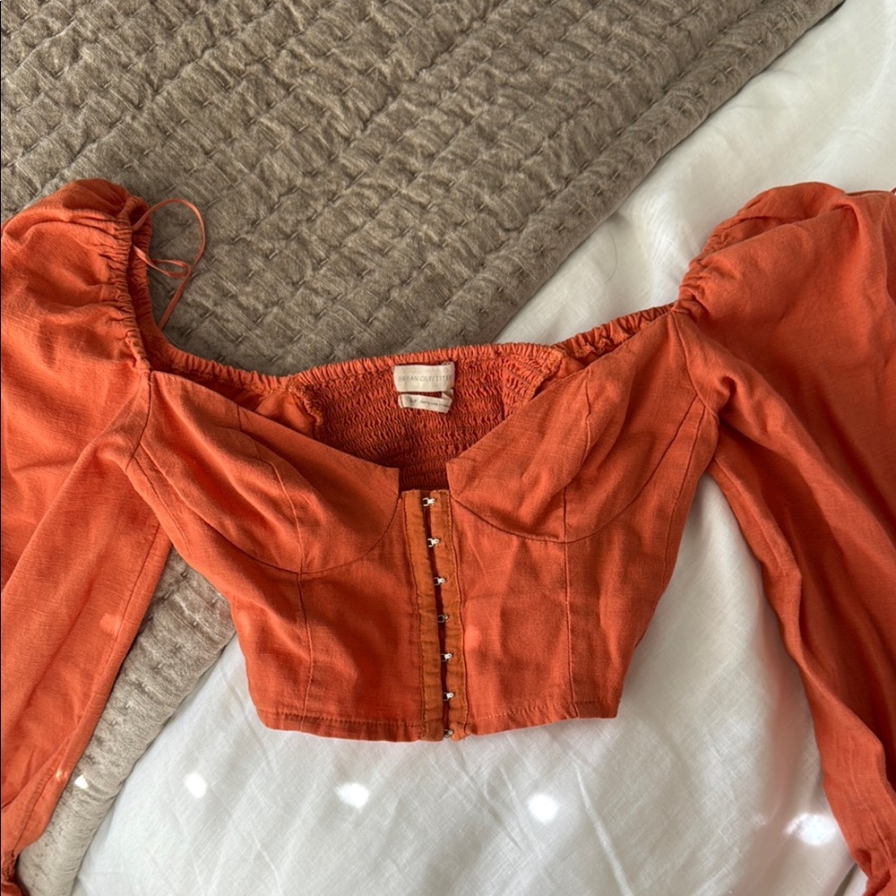 Women's Orange Off-Shoulder Top